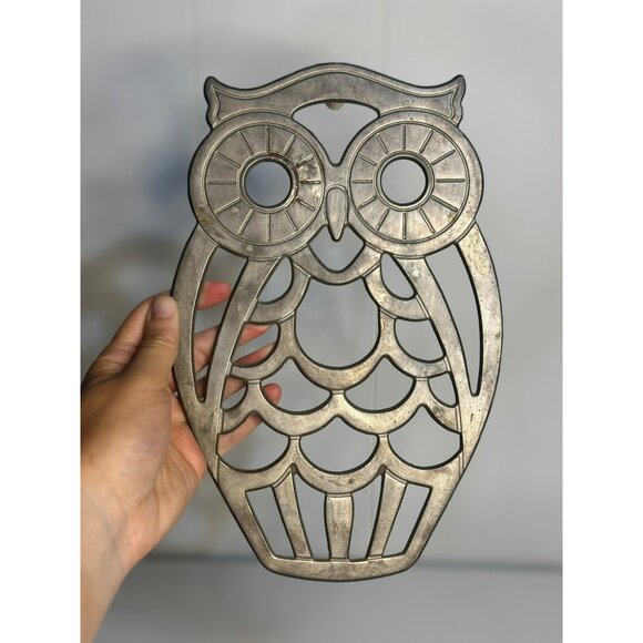 VTG Leonard Owl Silverplate Pan Trivet | Kitchenware Classic 10" Made in Italy - Picture 1 of 10